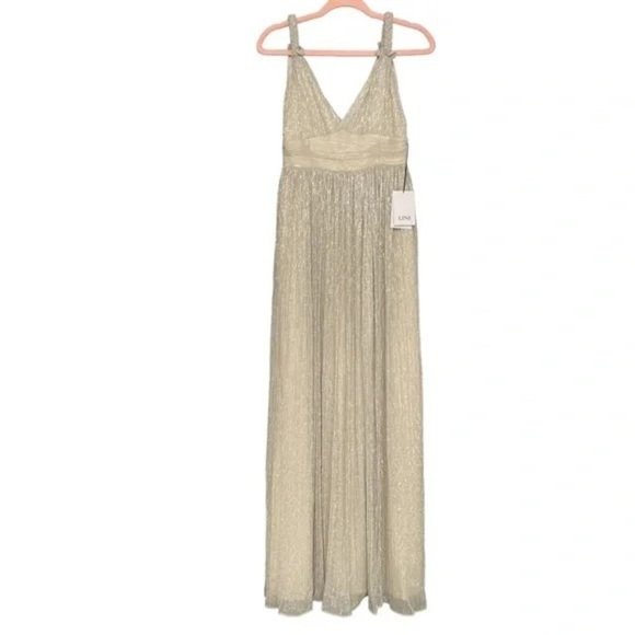 LINI Katherine Metallic Textured Evening Formal Maxi Dress NWT - Picture 4 of 7